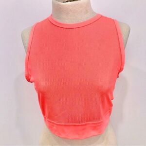 Nike Neon Coral Dri-Fit Breathable Mesh Cropped Tank Top